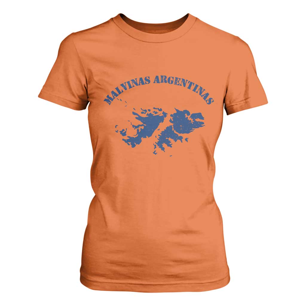 Retro Malvinas Argentinas Distressed Map Graphic T Shirt For Women Argentine Island Sovereignty Heritage Pride