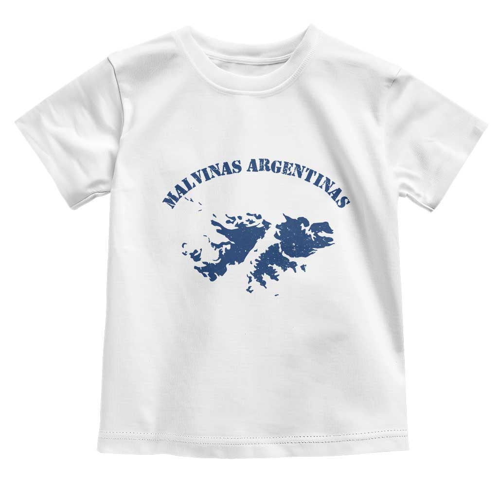 Retro Malvinas Argentinas Distressed Map Graphic Toddler T Shirt Argentine Island Sovereignty Heritage Pride TS02 White Print Your Wear
