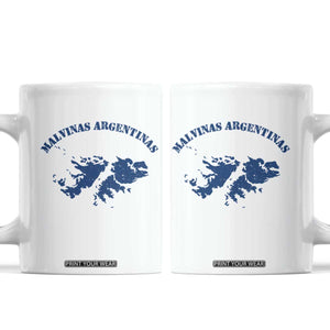Retro Malvinas Argentinas Distressed Map Graphic Coffee Mug Argentine Island Sovereignty Heritage Pride