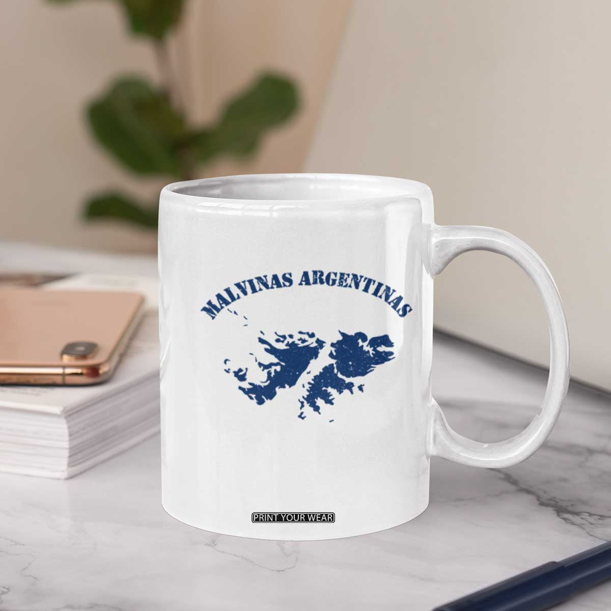 Retro Malvinas Argentinas Distressed Map Graphic Coffee Mug Argentine Island Sovereignty Heritage Pride