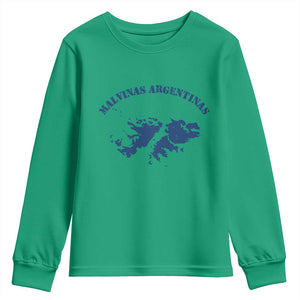 Retro Malvinas Argentinas Distressed Map Graphic Youth Sweatshirt Argentine Island Sovereignty Heritage Pride