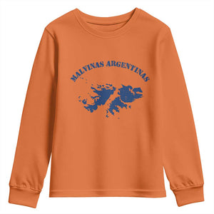 Retro Malvinas Argentinas Distressed Map Graphic Youth Sweatshirt Argentine Island Sovereignty Heritage Pride