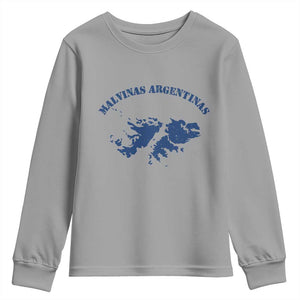 Retro Malvinas Argentinas Distressed Map Graphic Youth Sweatshirt Argentine Island Sovereignty Heritage Pride