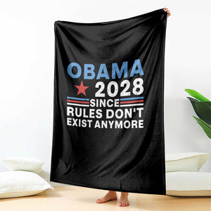 Obama 2028 Since Rules Dont Exist Anymore Throw Blanket Political Satire Red White and Blue
