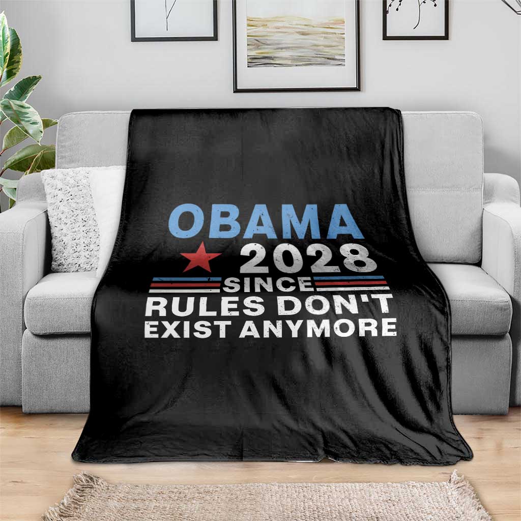 Obama 2028 Since Rules Dont Exist Anymore Throw Blanket Political Satire Red White and Blue