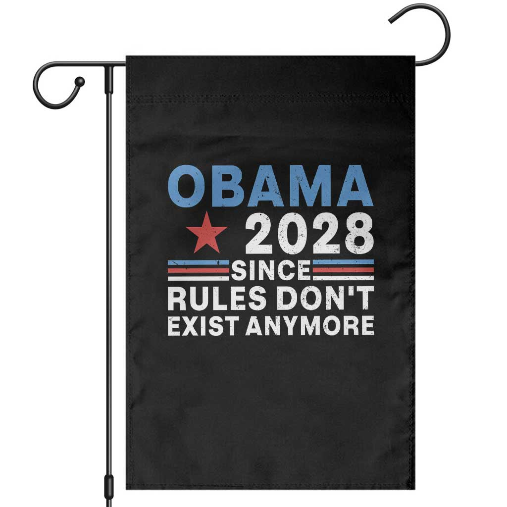 Obama 2028 Since Rules Dont Exist Anymore Garden Flag Political Satire Red White and Blue TS02 Black Print Your Wear
