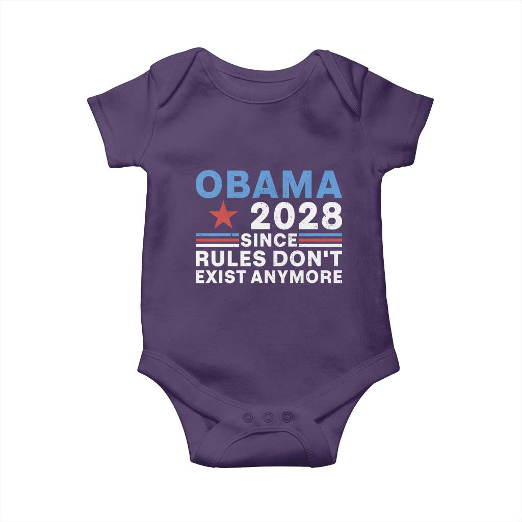 Obama 2028 Since Rules Dont Exist Anymore Baby Onesie Political Satire Red White and Blue