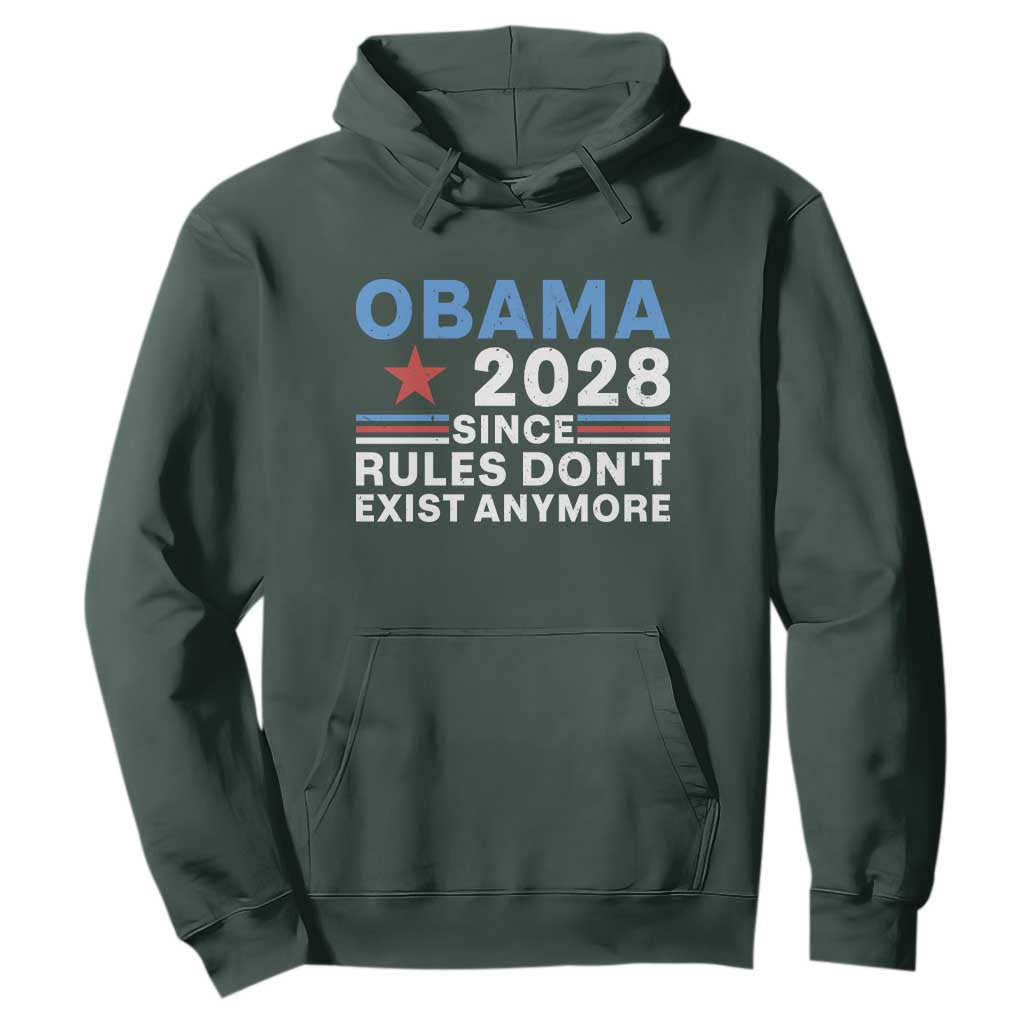 Obama 2028 Since Rules Dont Exist Anymore Hoodie Political Satire Red White and Blue