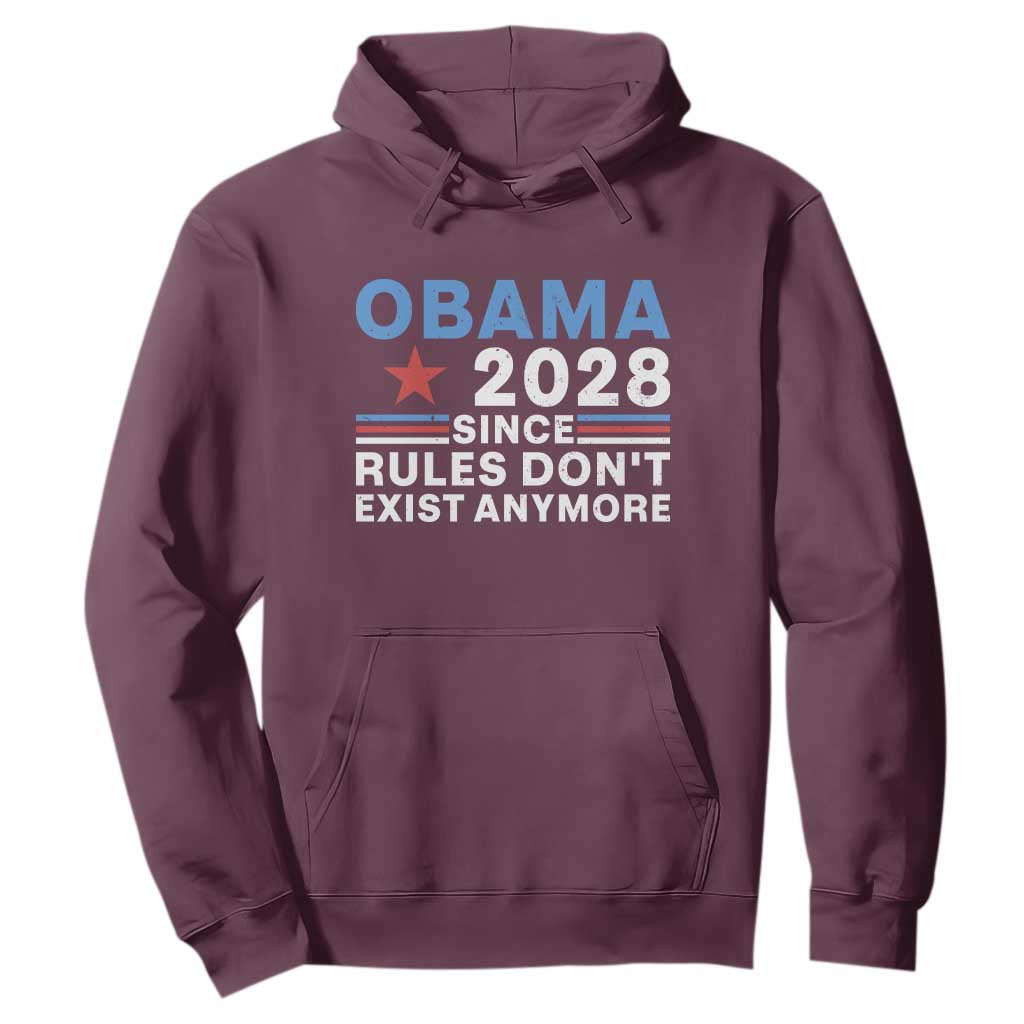 Obama 2028 Since Rules Dont Exist Anymore Hoodie Political Satire Red White and Blue