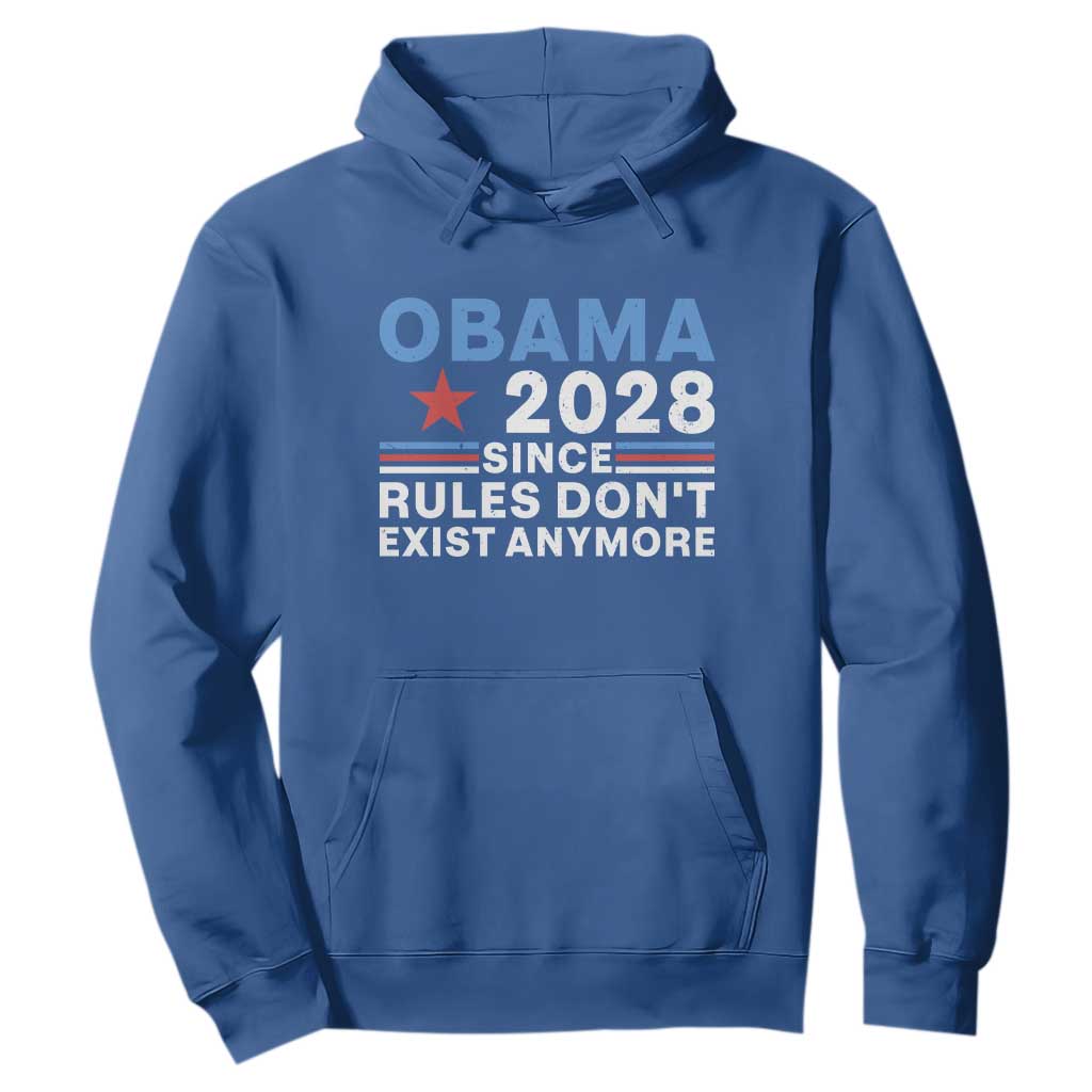 Obama 2028 Since Rules Dont Exist Anymore Hoodie Political Satire Red White and Blue