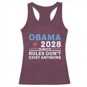 Obama 2028 Since Rules Dont Exist Anymore Racerback Tank Top Political Satire Red White and Blue