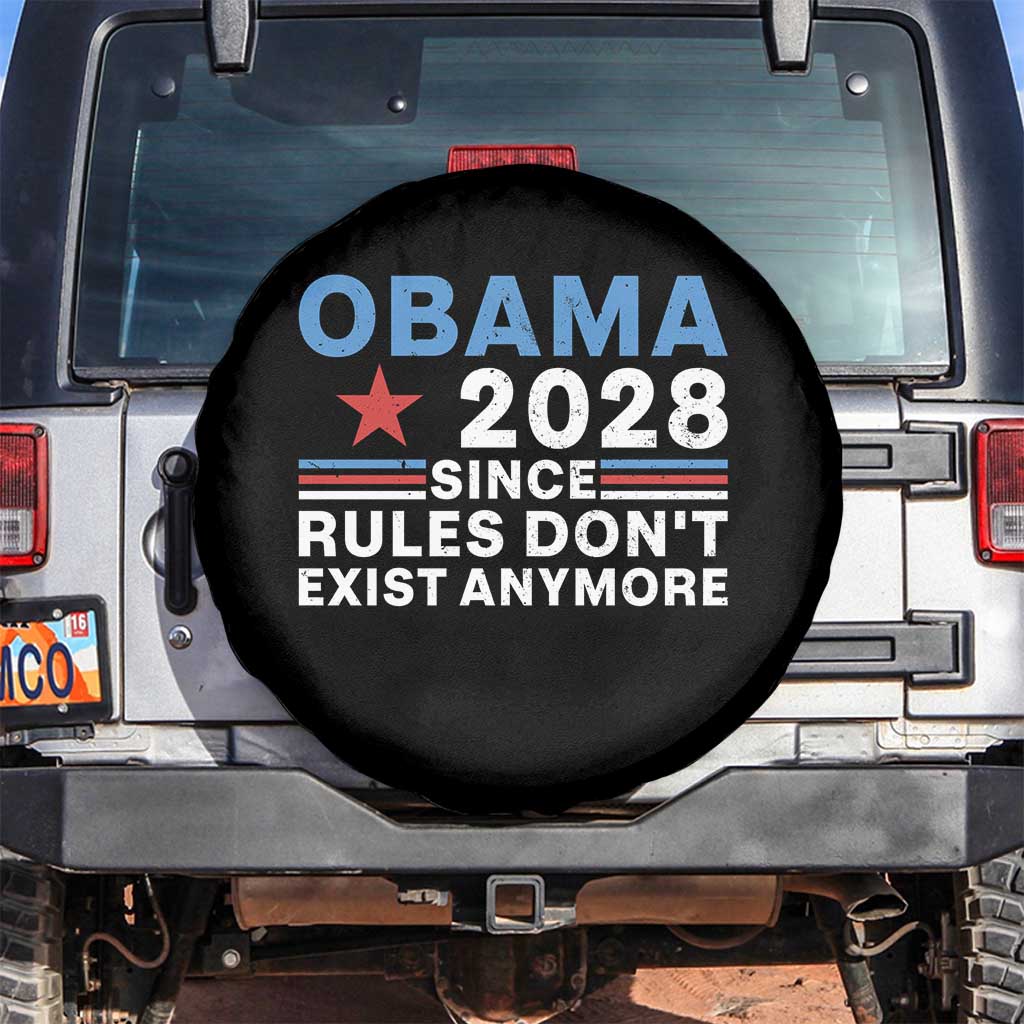 Obama 2028 Since Rules Dont Exist Anymore Spare Tire Cover Political Satire Red White and Blue