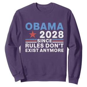 Obama 2028 Since Rules Dont Exist Anymore Sweatshirt Political Satire Red White and Blue