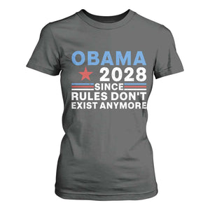 Obama 2028 Since Rules Dont Exist Anymore T Shirt For Women Political Satire Red White and Blue