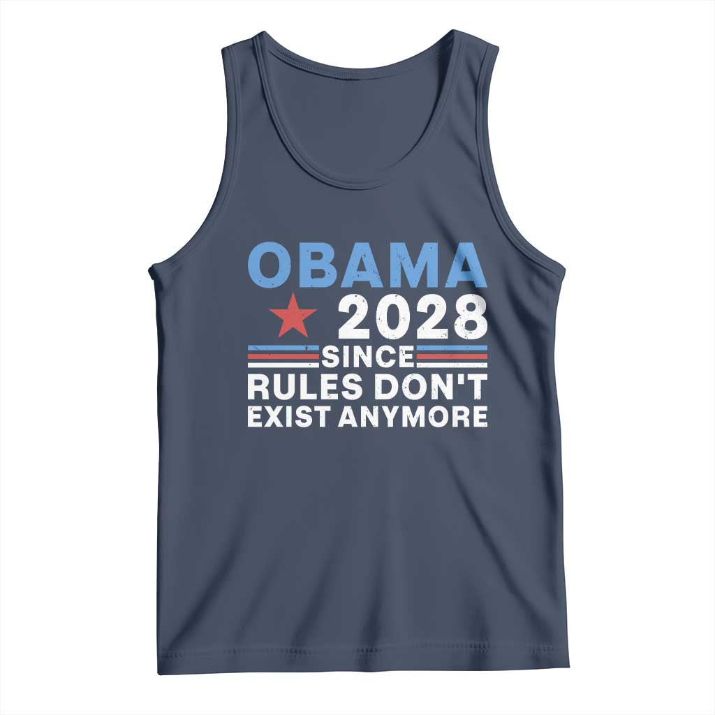 Obama 2028 Since Rules Dont Exist Anymore Tank Top Political Satire Red White and Blue