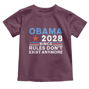 Obama 2028 Since Rules Dont Exist Anymore Toddler T Shirt Political Satire Red White and Blue