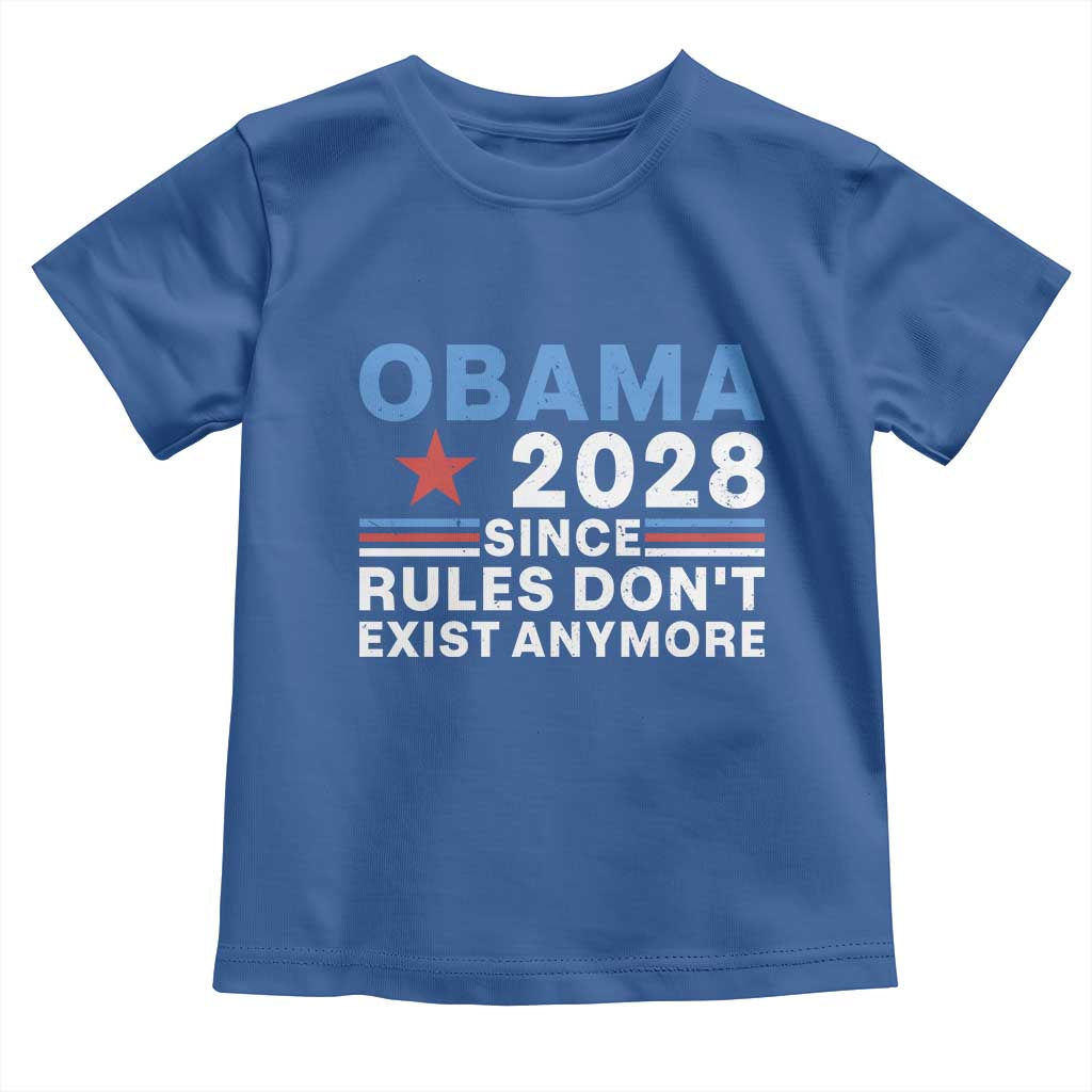 Obama 2028 Since Rules Dont Exist Anymore Toddler T Shirt Political Satire Red White and Blue