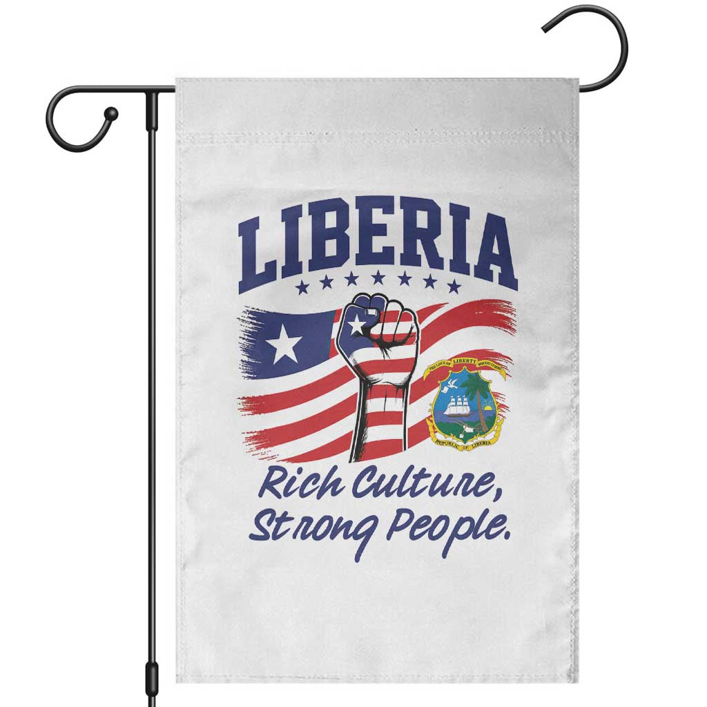 Liberia Rich Culture Strong People Patriotic Garden Flag Liberian Flag Fist Coat Of Arms Heritage Pride TS02 White Print Your Wear