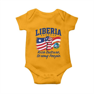 Liberia Rich Culture Strong People Patriotic Baby Onesie Liberian Flag Fist Coat Of Arms Heritage Pride