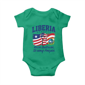 Liberia Rich Culture Strong People Patriotic Baby Onesie Liberian Flag Fist Coat Of Arms Heritage Pride