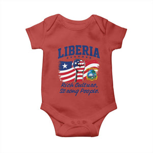 Liberia Rich Culture Strong People Patriotic Baby Onesie Liberian Flag Fist Coat Of Arms Heritage Pride