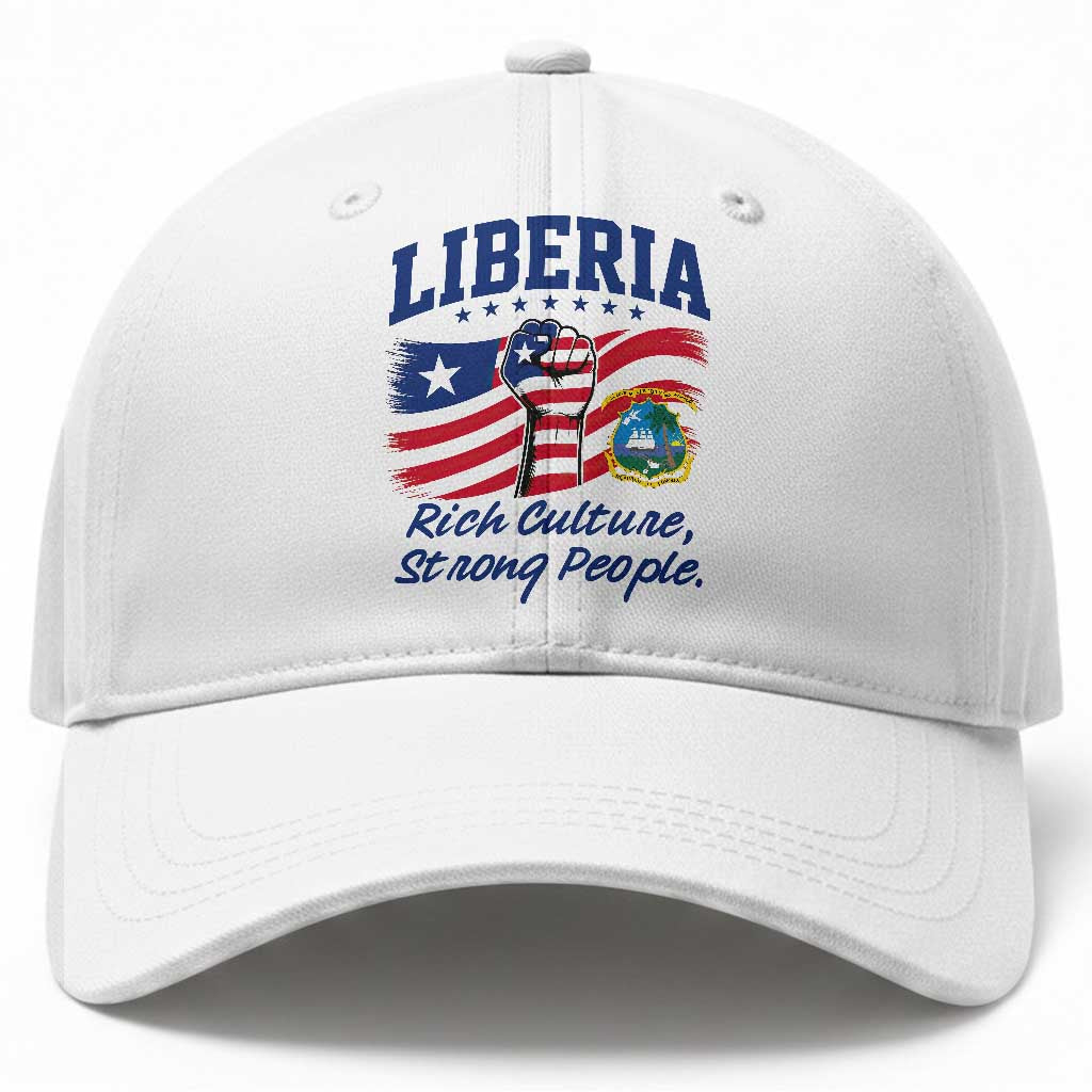 Liberia Rich Culture Strong People Patriotic Baseball Cap Liberian Flag Fist Coat Of Arms Heritage Pride TS02 Print Your Wear
