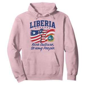 Liberia Rich Culture Strong People Patriotic Hoodie Liberian Flag Fist Coat Of Arms Heritage Pride