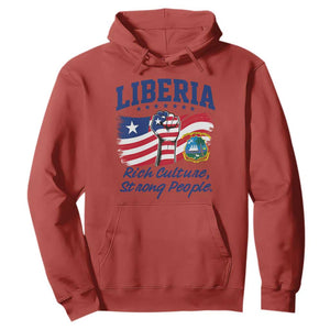 Liberia Rich Culture Strong People Patriotic Hoodie Liberian Flag Fist Coat Of Arms Heritage Pride