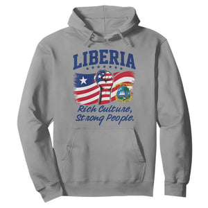 Liberia Rich Culture Strong People Patriotic Hoodie Liberian Flag Fist Coat Of Arms Heritage Pride