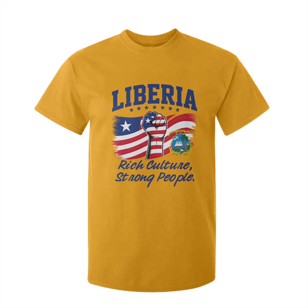 Liberia Rich Culture Strong People Patriotic T Shirt For Kid Liberian Flag Fist Coat Of Arms Heritage Pride