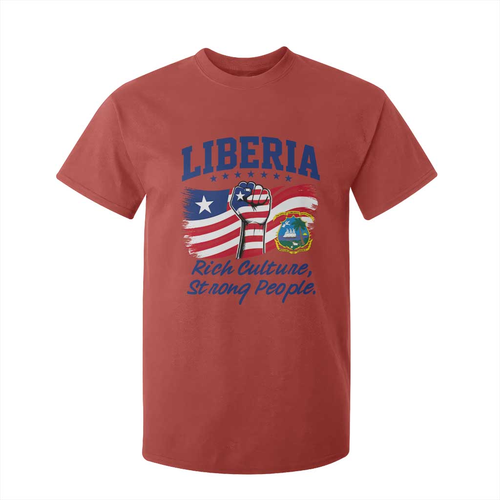 Liberia Rich Culture Strong People Patriotic T Shirt For Kid Liberian Flag Fist Coat Of Arms Heritage Pride