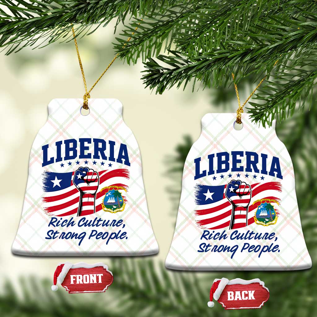 Liberia Rich Culture Strong People Patriotic Ceramic Ornament Liberian Flag Fist Coat Of Arms Heritage Pride