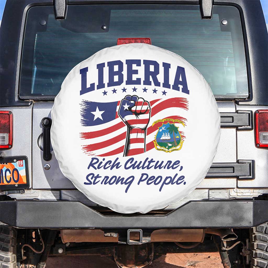 Liberia Rich Culture Strong People Patriotic Spare Tire Cover Liberian Flag Fist Coat Of Arms Heritage Pride