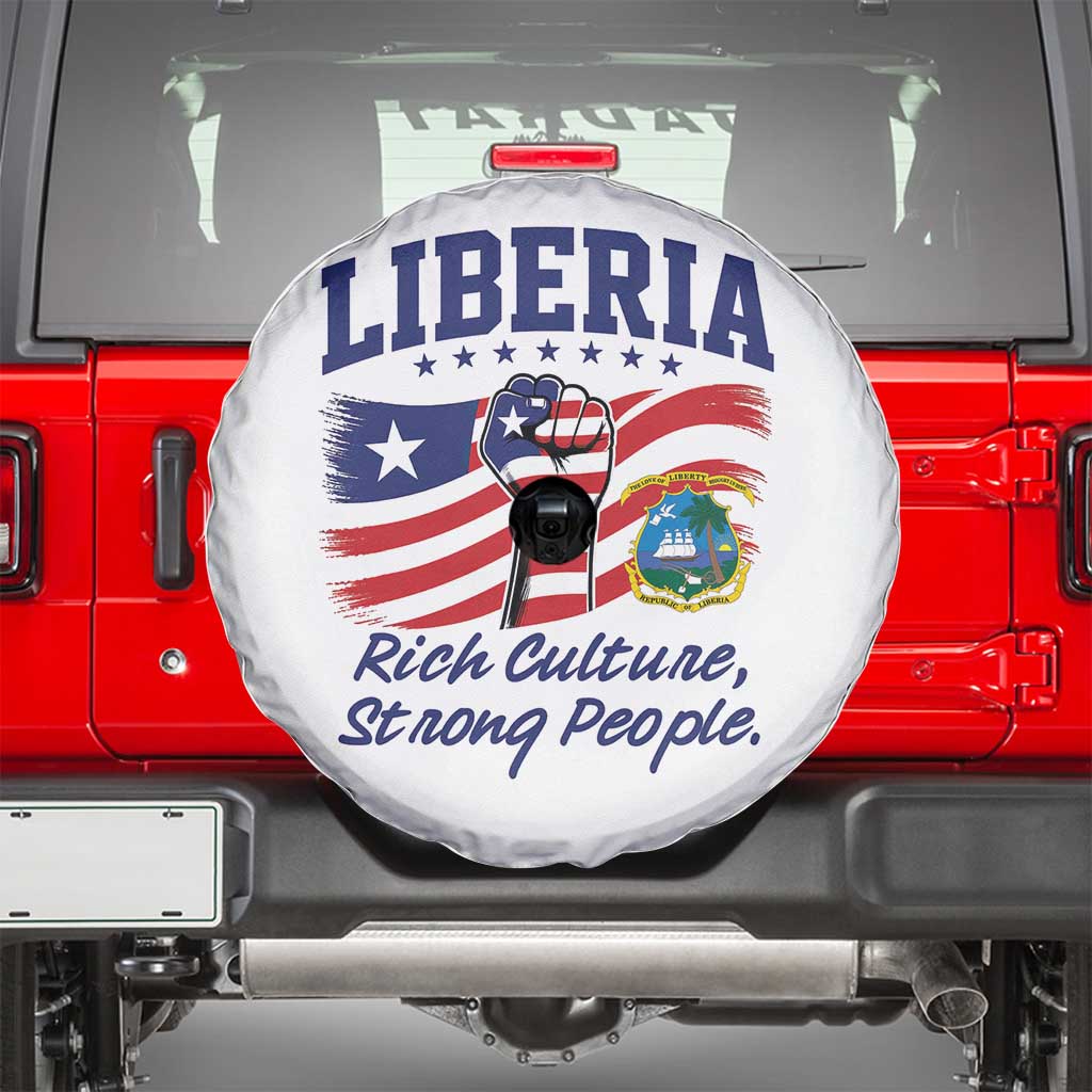 Liberia Rich Culture Strong People Patriotic Spare Tire Cover Liberian Flag Fist Coat Of Arms Heritage Pride
