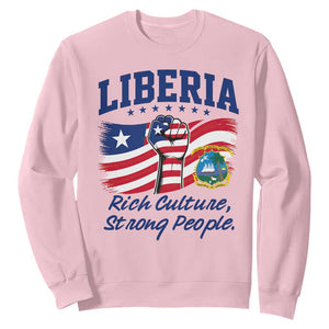 Liberia Rich Culture Strong People Patriotic Sweatshirt Liberian Flag Fist Coat Of Arms Heritage Pride