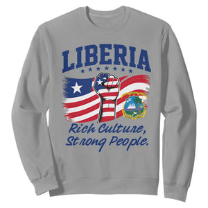 Liberia Rich Culture Strong People Patriotic Sweatshirt Liberian Flag Fist Coat Of Arms Heritage Pride