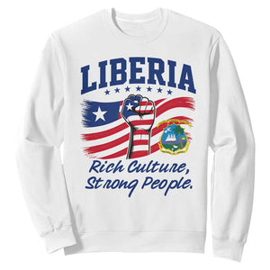 Liberia Rich Culture Strong People Patriotic Sweatshirt Liberian Flag Fist Coat Of Arms Heritage Pride