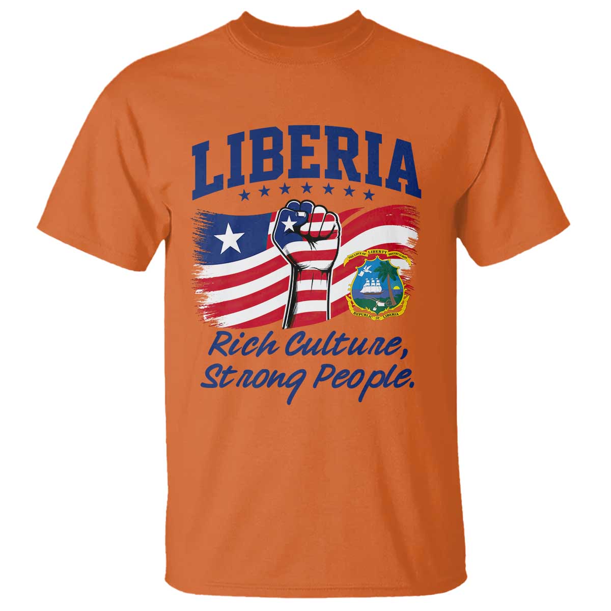 Liberia Rich Culture Strong People Patriotic T Shirt Liberian Flag Fist Coat Of Arms Heritage Pride