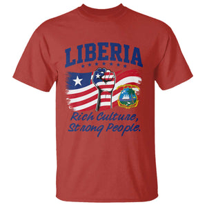 Liberia Rich Culture Strong People Patriotic T Shirt Liberian Flag Fist Coat Of Arms Heritage Pride