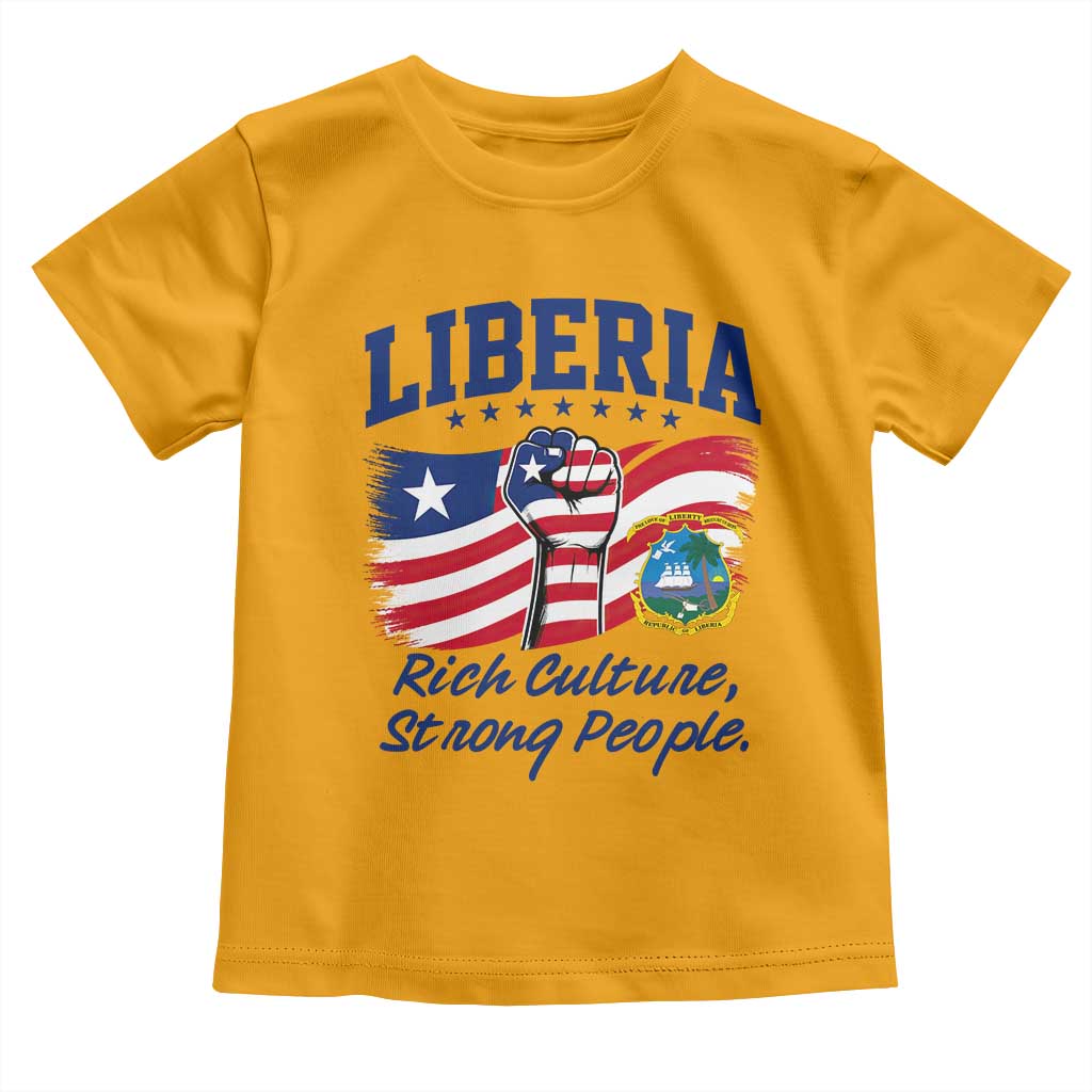 Liberia Rich Culture Strong People Patriotic Toddler T Shirt Liberian Flag Fist Coat Of Arms Heritage Pride