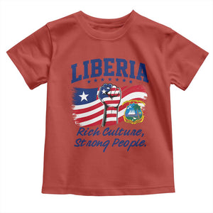 Liberia Rich Culture Strong People Patriotic Toddler T Shirt Liberian Flag Fist Coat Of Arms Heritage Pride