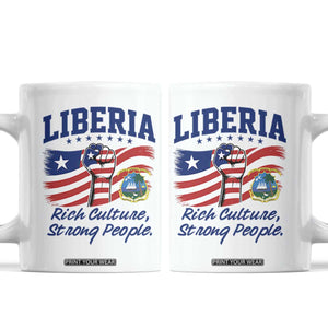 Liberia Rich Culture Strong People Patriotic Coffee Mug Liberian Flag Fist Coat Of Arms Heritage Pride