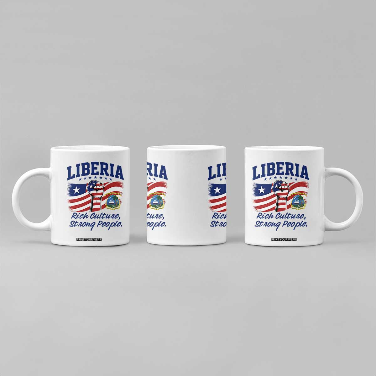 Liberia Rich Culture Strong People Patriotic Coffee Mug Liberian Flag Fist Coat Of Arms Heritage Pride
