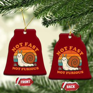 Funny Snail Introvert Slow Living Ceramic Ornament Not Fast Not Furious Retro Sunset