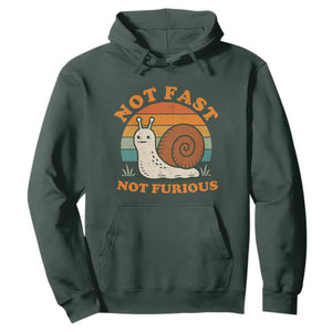 Funny Snail Introvert Slow Living Hoodie Not Fast Not Furious Retro Sunset