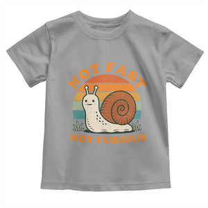 Funny Snail Introvert Slow Living Toddler T Shirt Not Fast Not Furious Retro Sunset