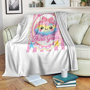 Kawaii Third Grade Glitter Dumpling Printed Graphic Throw Blanket Cute First Day Back To School for Students Teachers