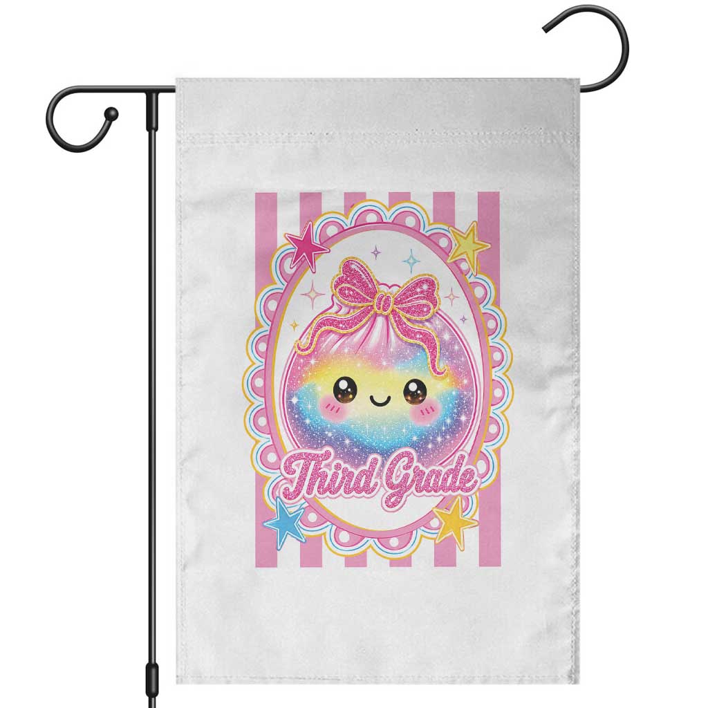 Kawaii Third Grade Glitter Dumpling Printed Graphic Garden Flag Cute First Day Back To School for Students Teachers TS02 White Print Your Wear