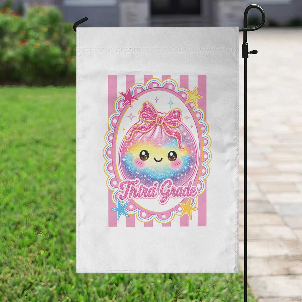 Kawaii Third Grade Glitter Dumpling Printed Graphic Garden Flag Cute First Day Back To School for Students Teachers