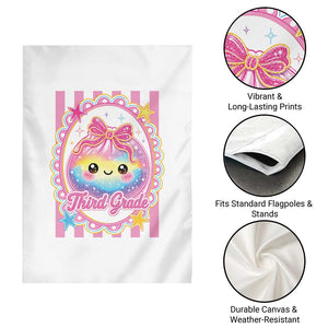 Kawaii Third Grade Glitter Dumpling Printed Graphic Garden Flag Cute First Day Back To School for Students Teachers
